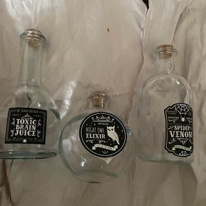 Set of 3 target elixir bottles